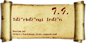 Tárkányi Irén névjegykártya