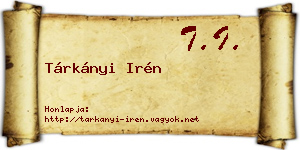 Tárkányi Irén névjegykártya