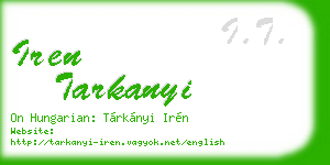 iren tarkanyi business card