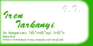 iren tarkanyi business card